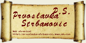 Prvoslavka Štrbanović vizit kartica